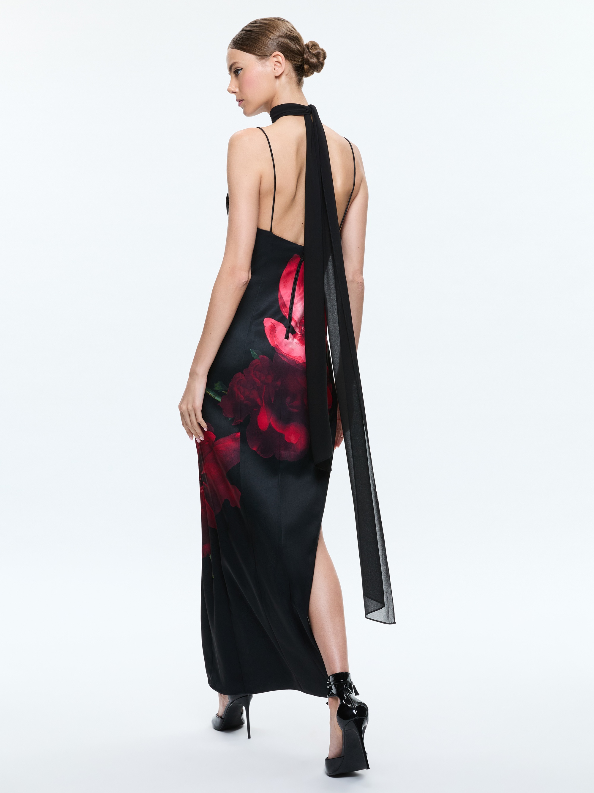 MONIKA CUT AWAY CAMI MAXI DRESS WITH SCARF - 4