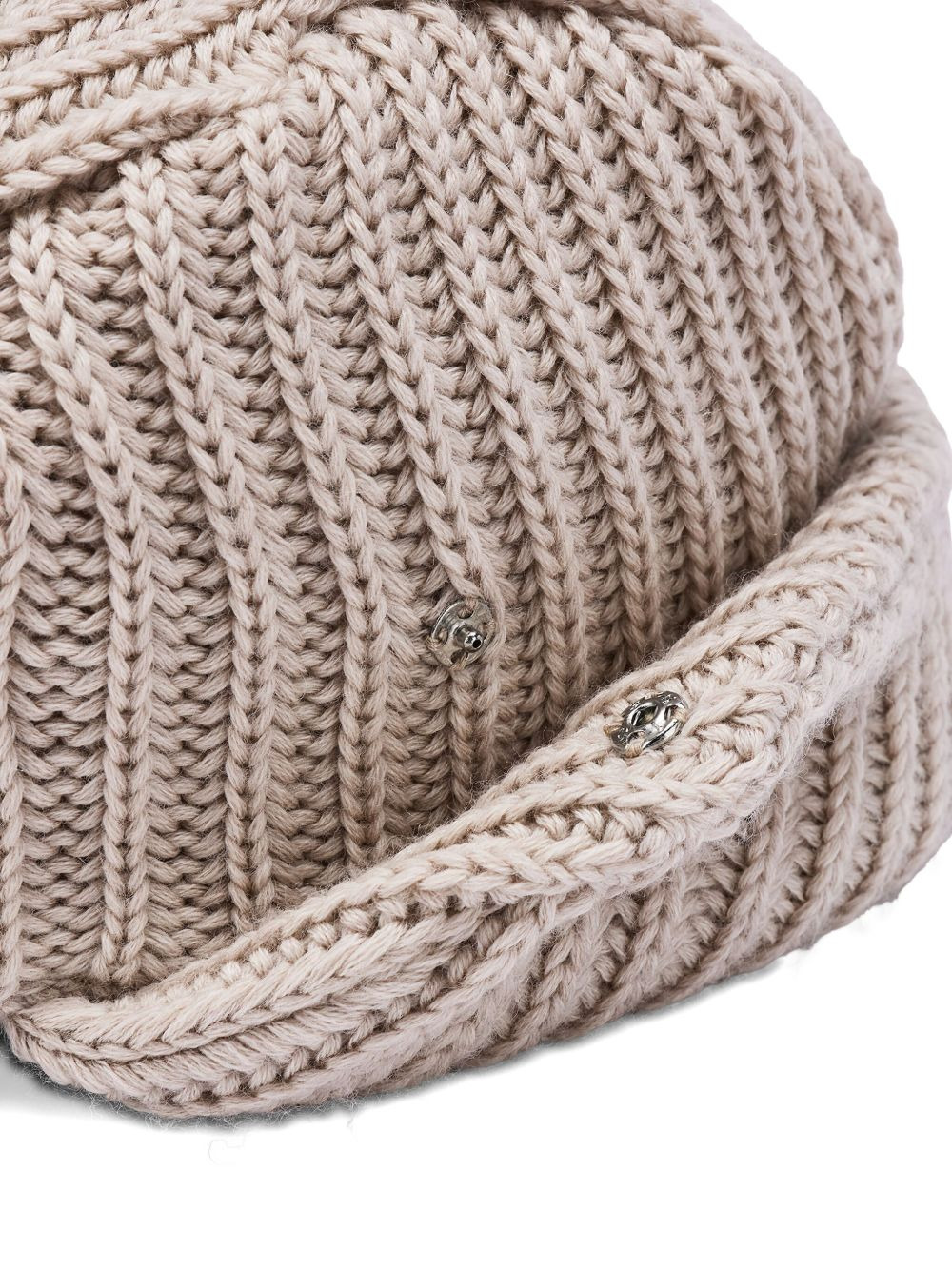 logo-embroidered ribbed hat - 4
