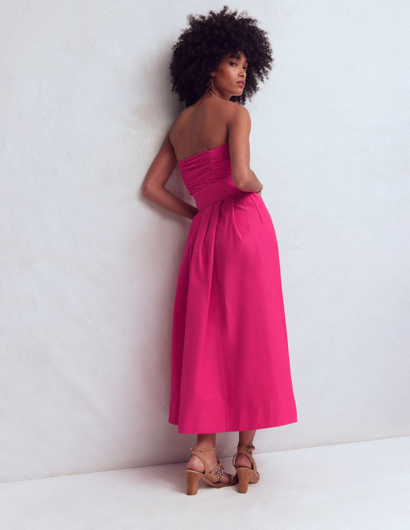Strapless Taffeta Dress-Bright Pink 5