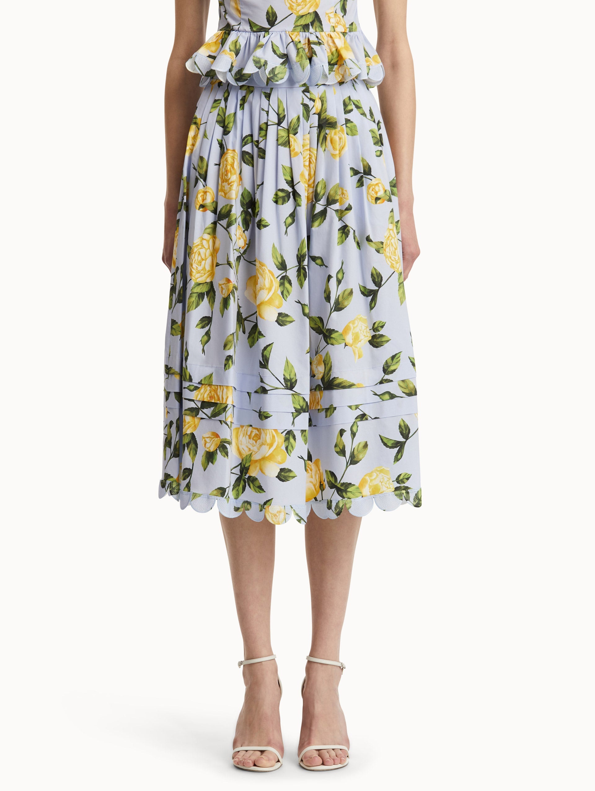 ENGLISH ROSE COTTON POPLIN SKIRT - 4