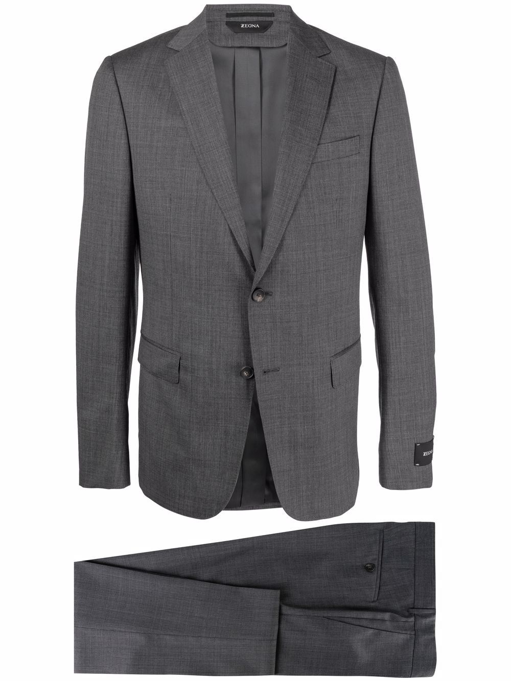 check pattern wool suit - 1