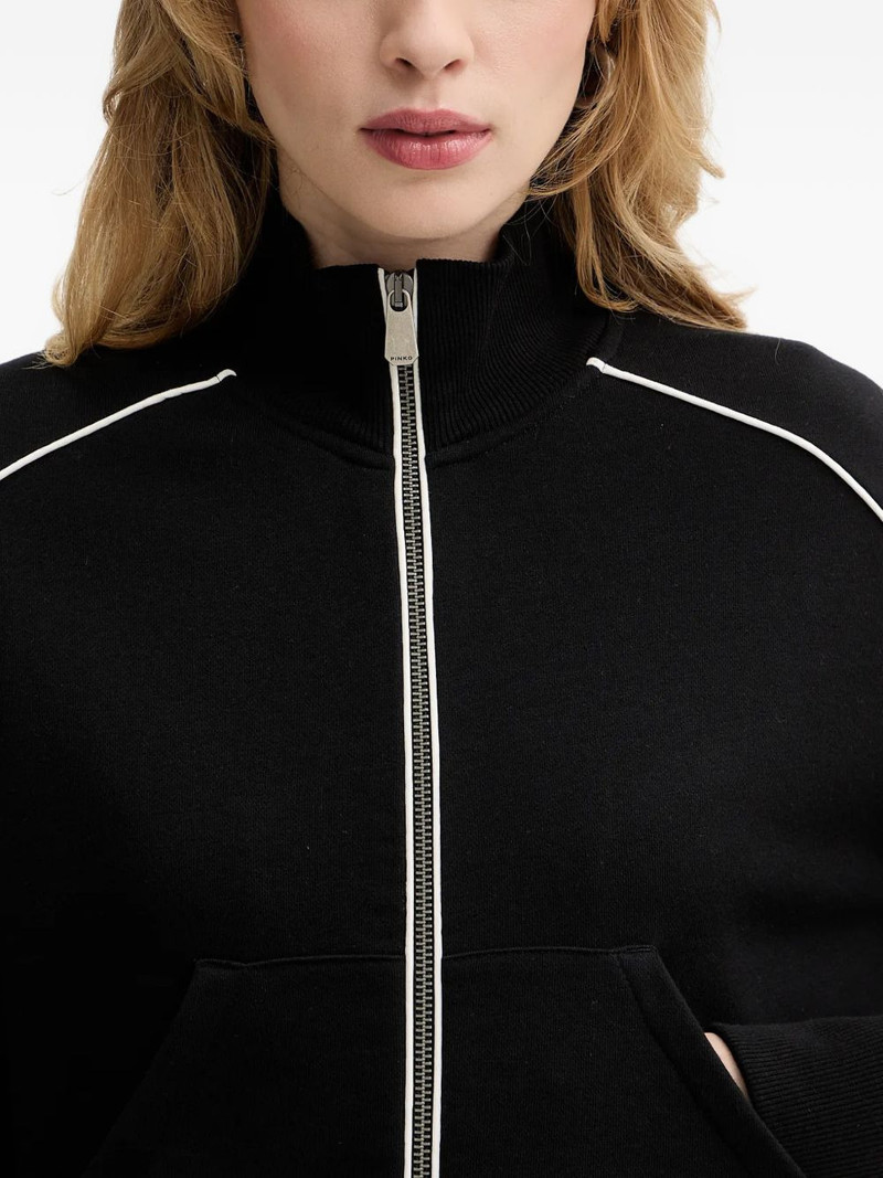 logo-embroidered sweat jacket 5