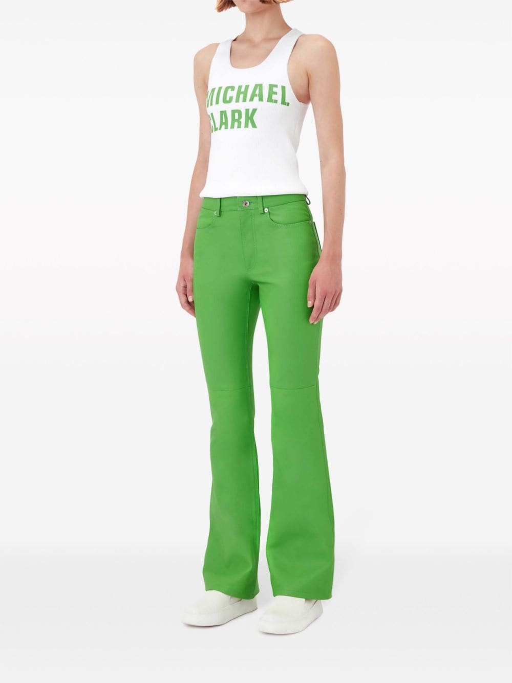 leather bootcut-leg trousers - 2