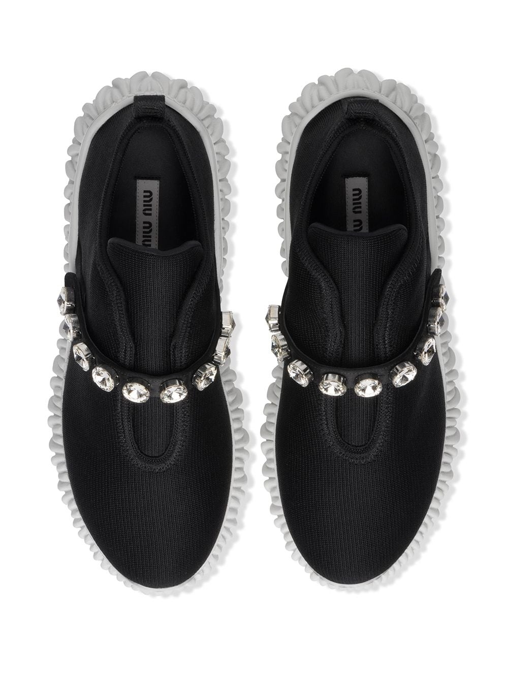 matelassé crystal-embellished sneakers - 4