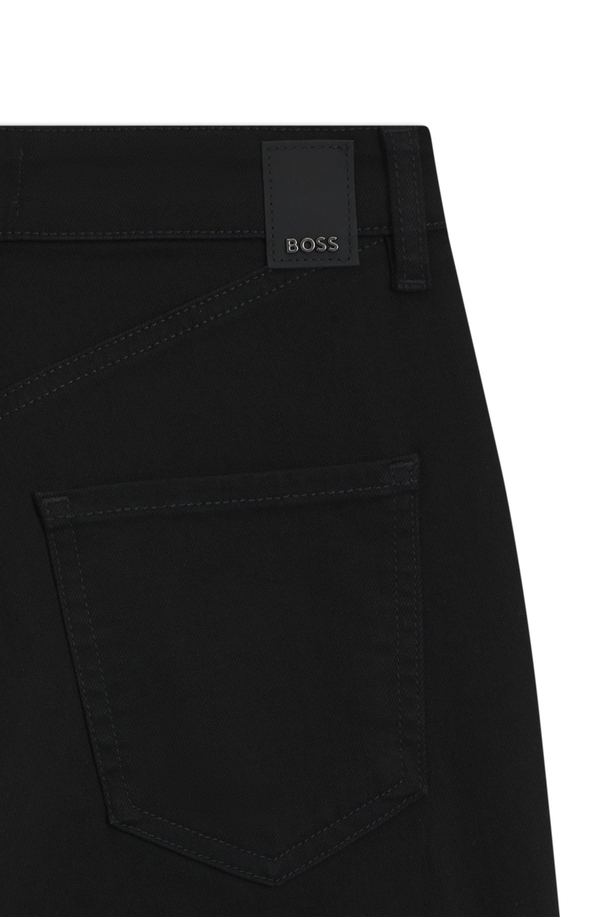 SLIM-FIT JEANS IN BLACK STRETCH DENIM - 6