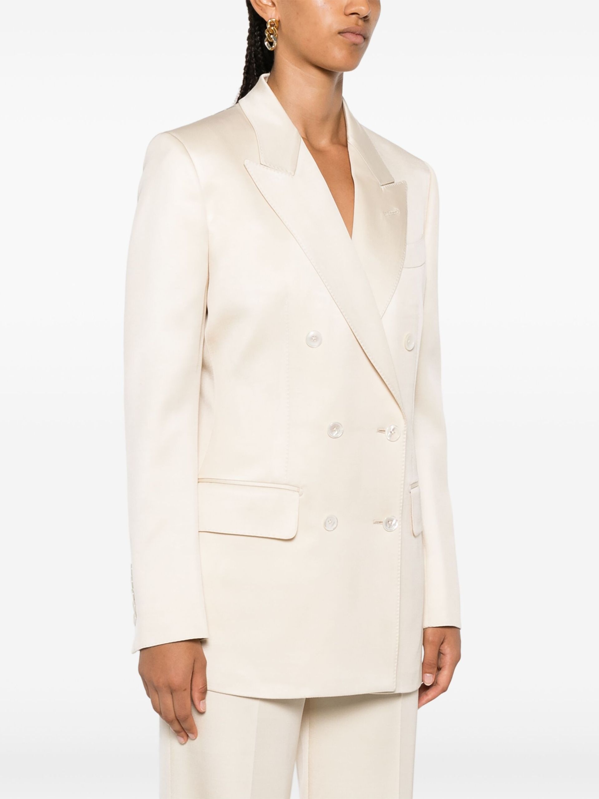 Double-Breasted Twill Blazer - 3