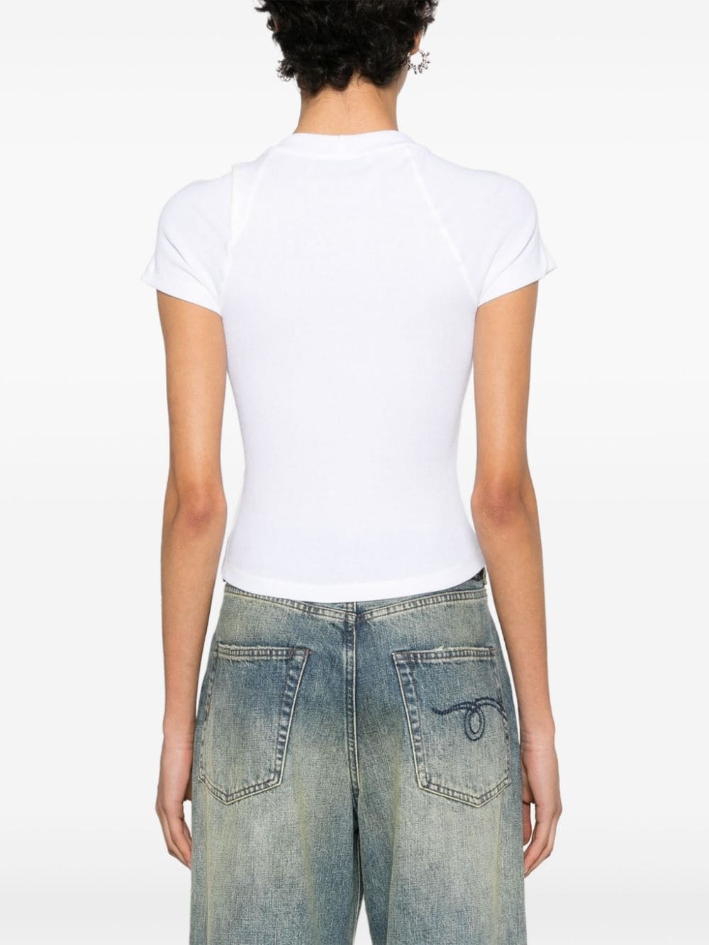 deconstructed ribbed T-shirt - 4