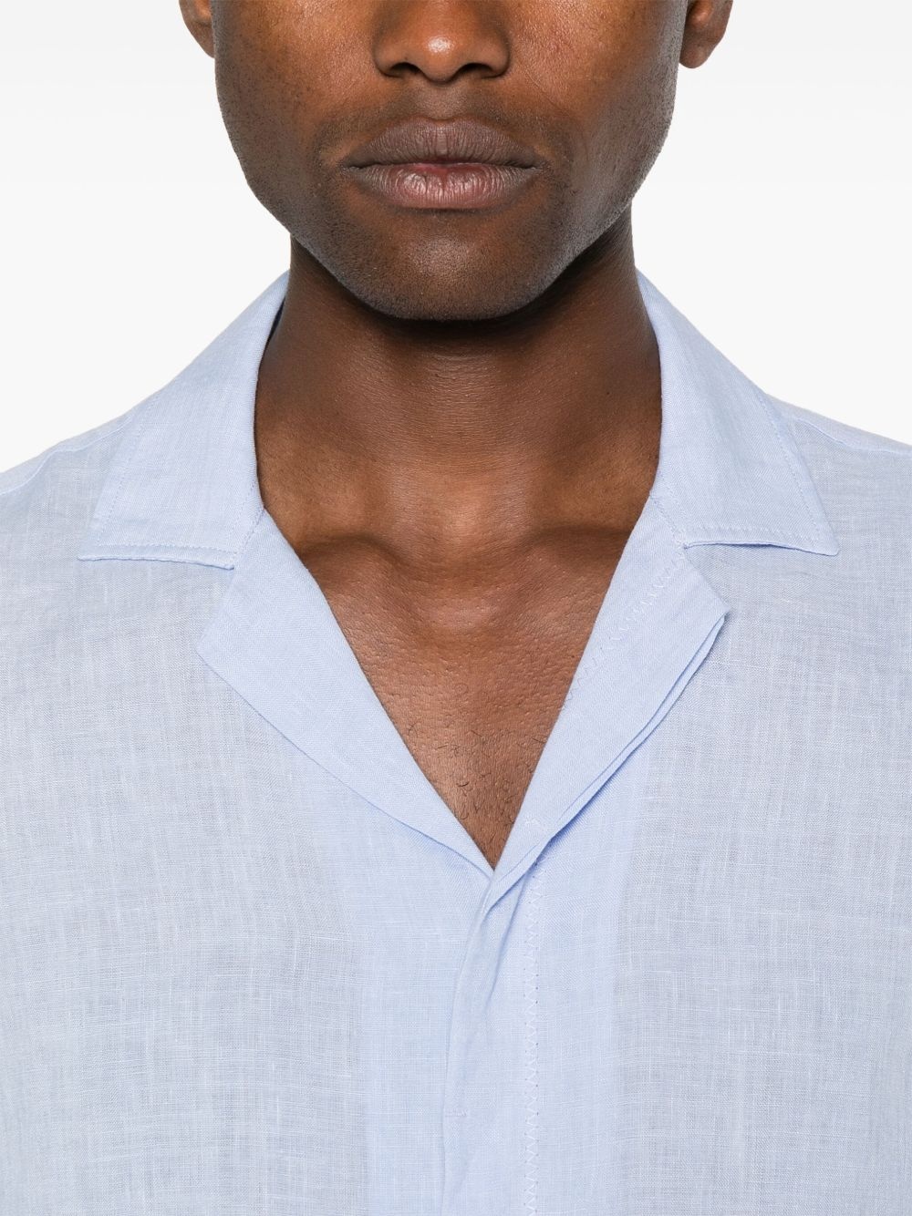 linen short-sleeved shirt - 5