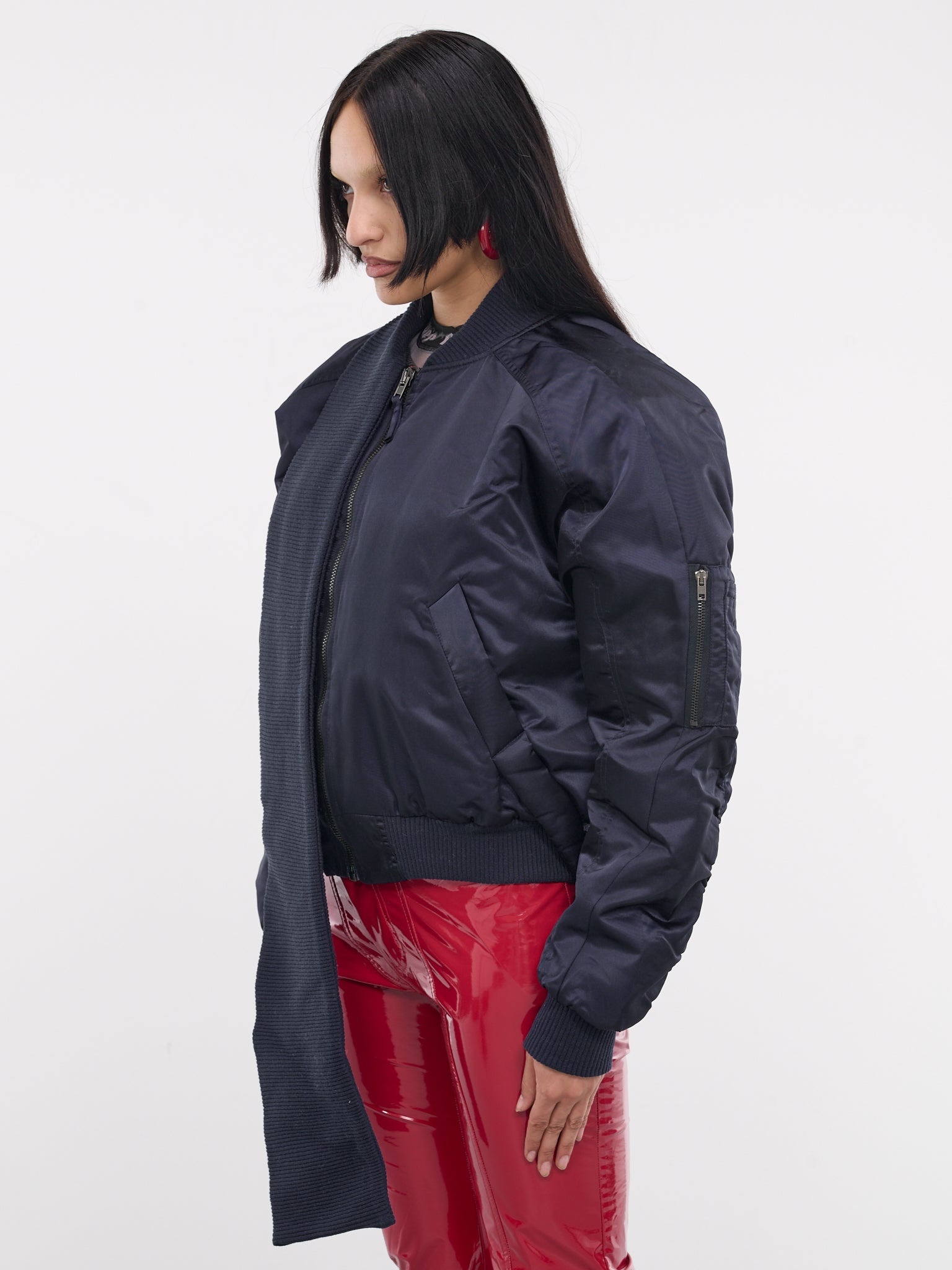 Scarf Bomber Jacket - 2