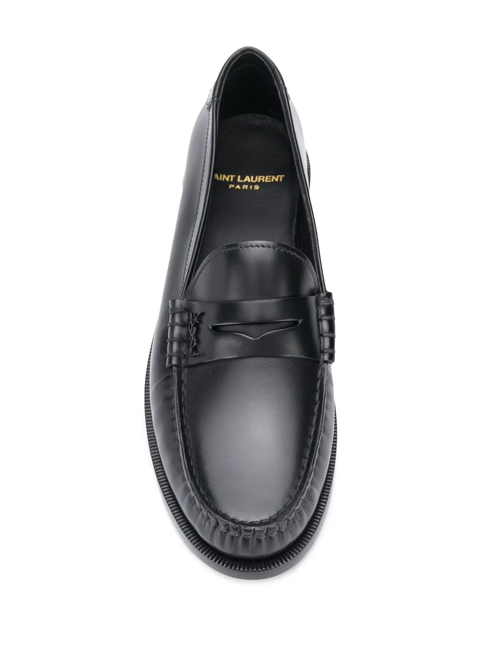 monogram leather loafers - 4