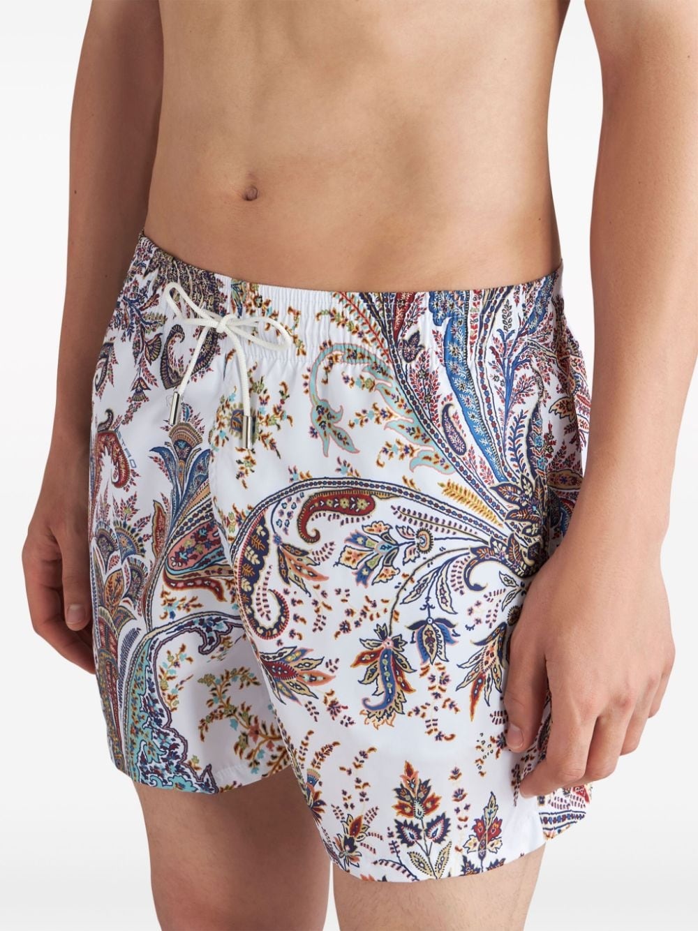 paisley-print drawstring swim shorts - 5