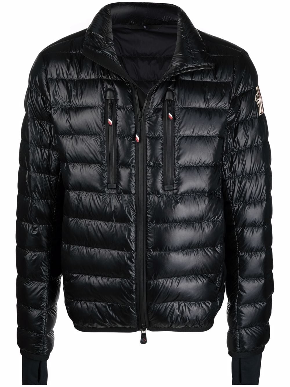 logo-patch feather-down puffer jacket - 1