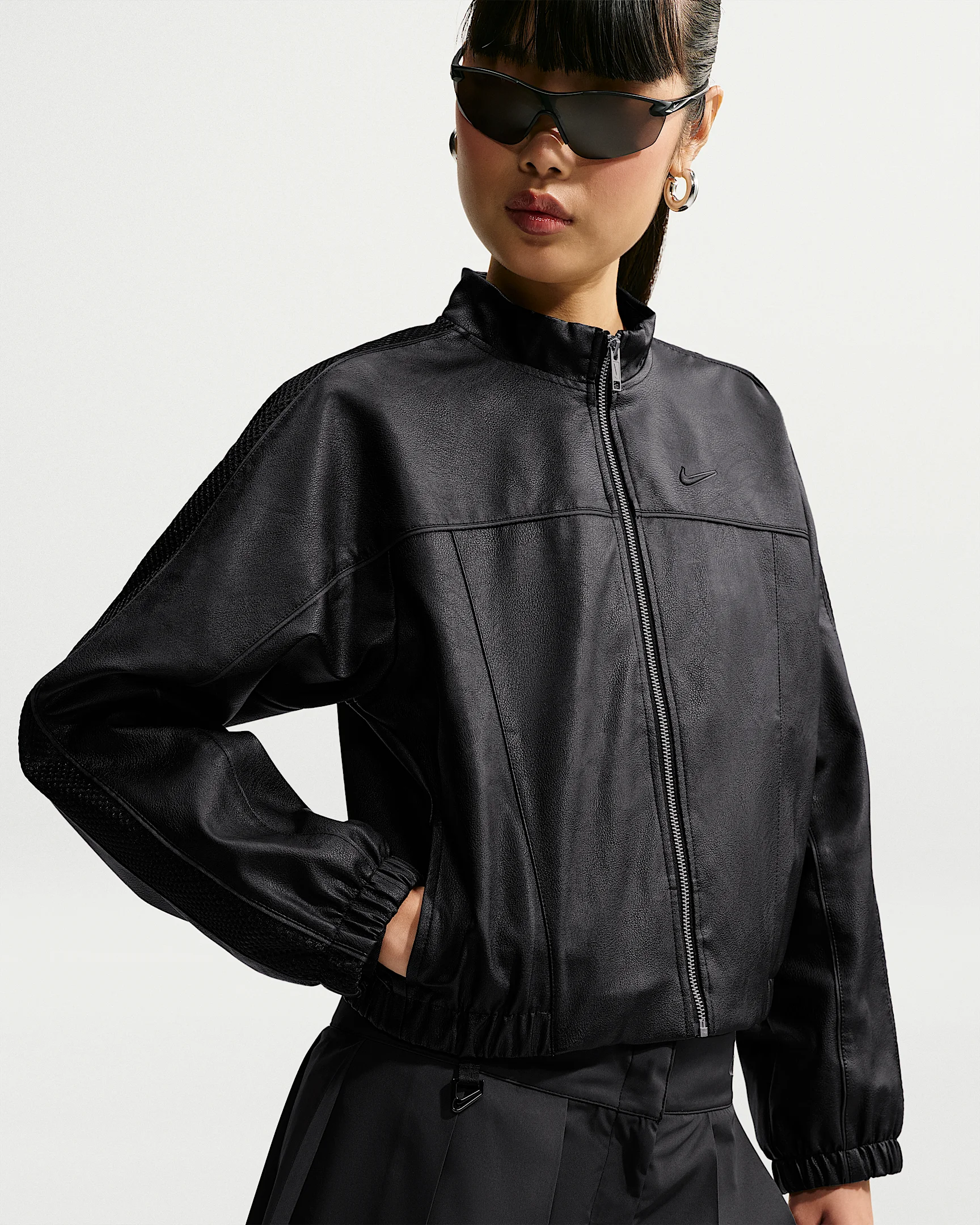 Nike Sportswear Women's Faux-Leather Track Jacket - 1