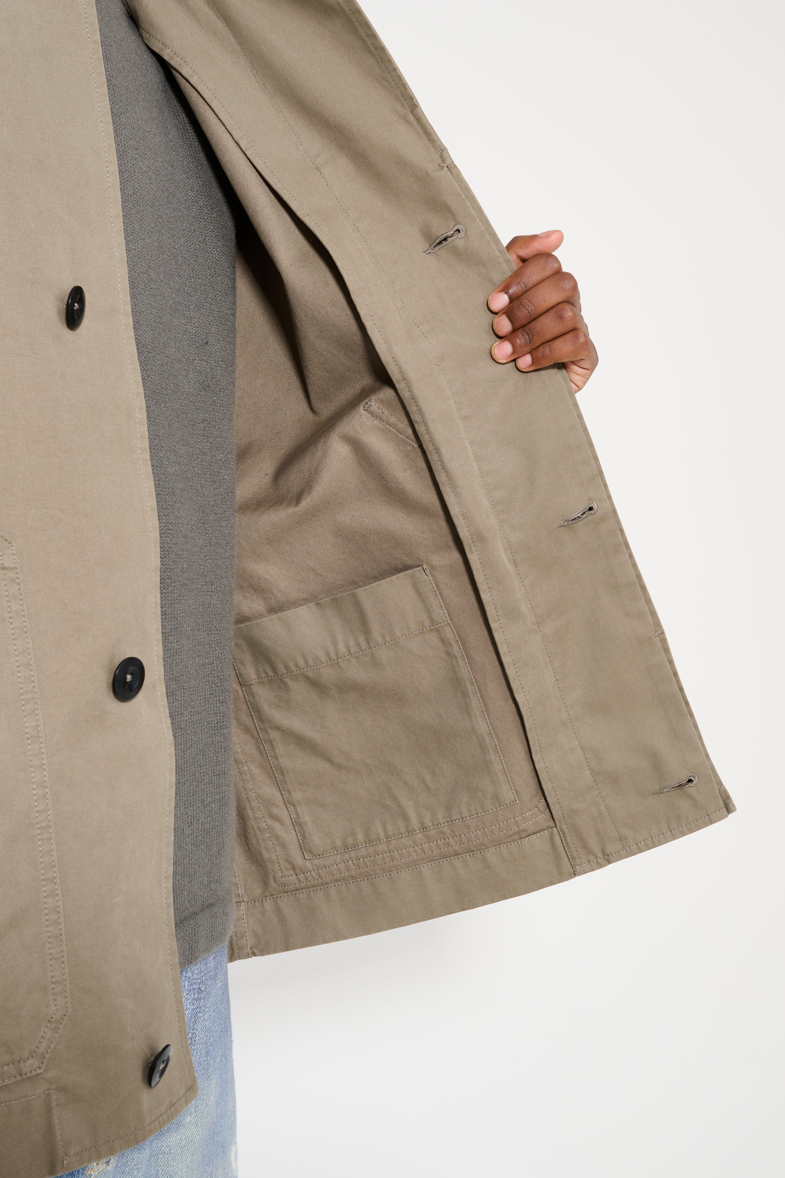 MARGARET HOWELL MHL RAGLAN JACKET PLAIN COTTON DRILL TAUPE - 7