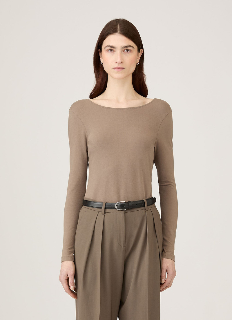 Stretch Cotton Scoop Back Top 1