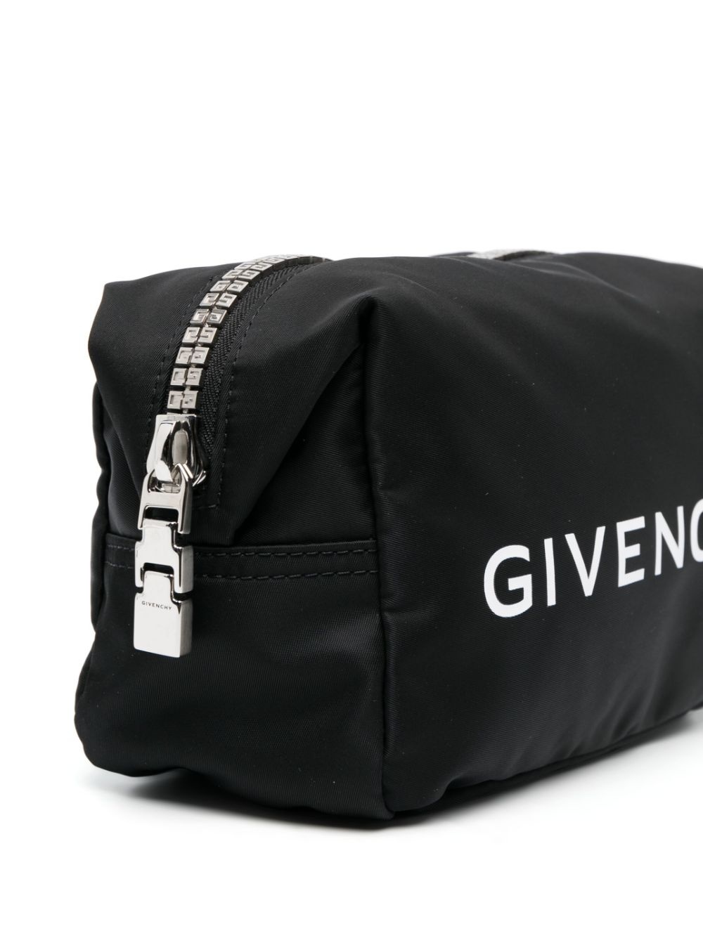 logo-print zipped wash bags - 3