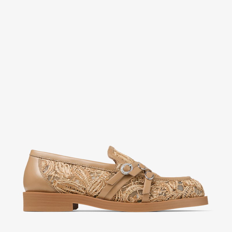 Kalia Loafer Natural Flower Woven Raffia and Calf Leather Loafers 1