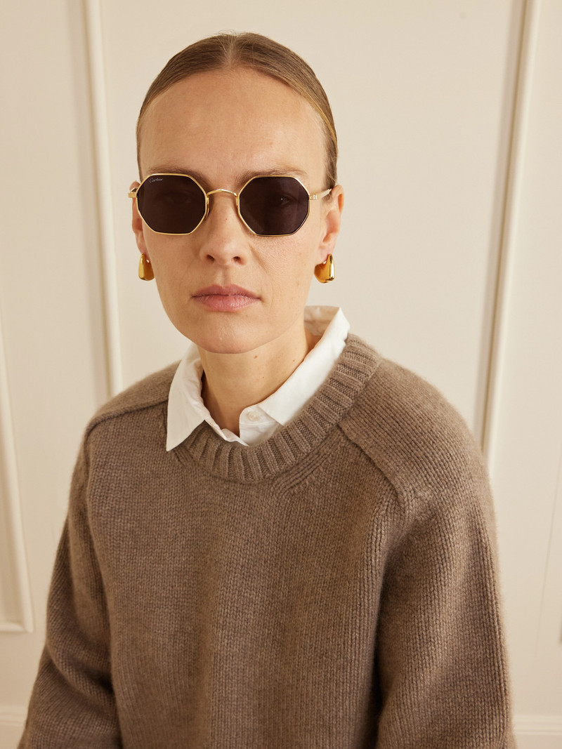 Cartier Octagon-frame Gold-tone Sunglasses outlook