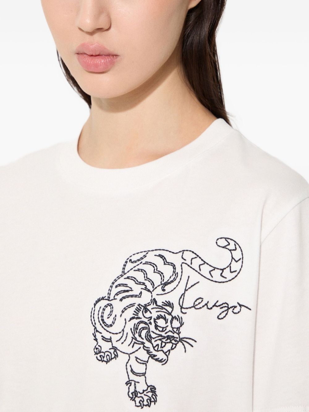 tiger embroidery T-shirt - 5