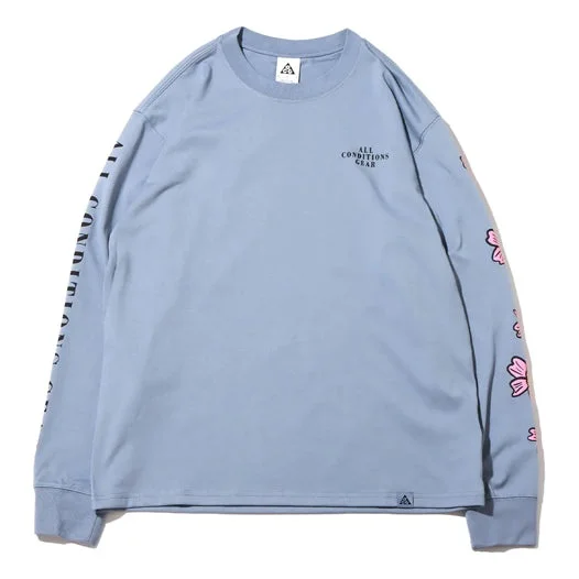 Nike ACG SS22 Flowers Alphabet Printing Casual Long Sleeves Blue DQ4959-493 - 1