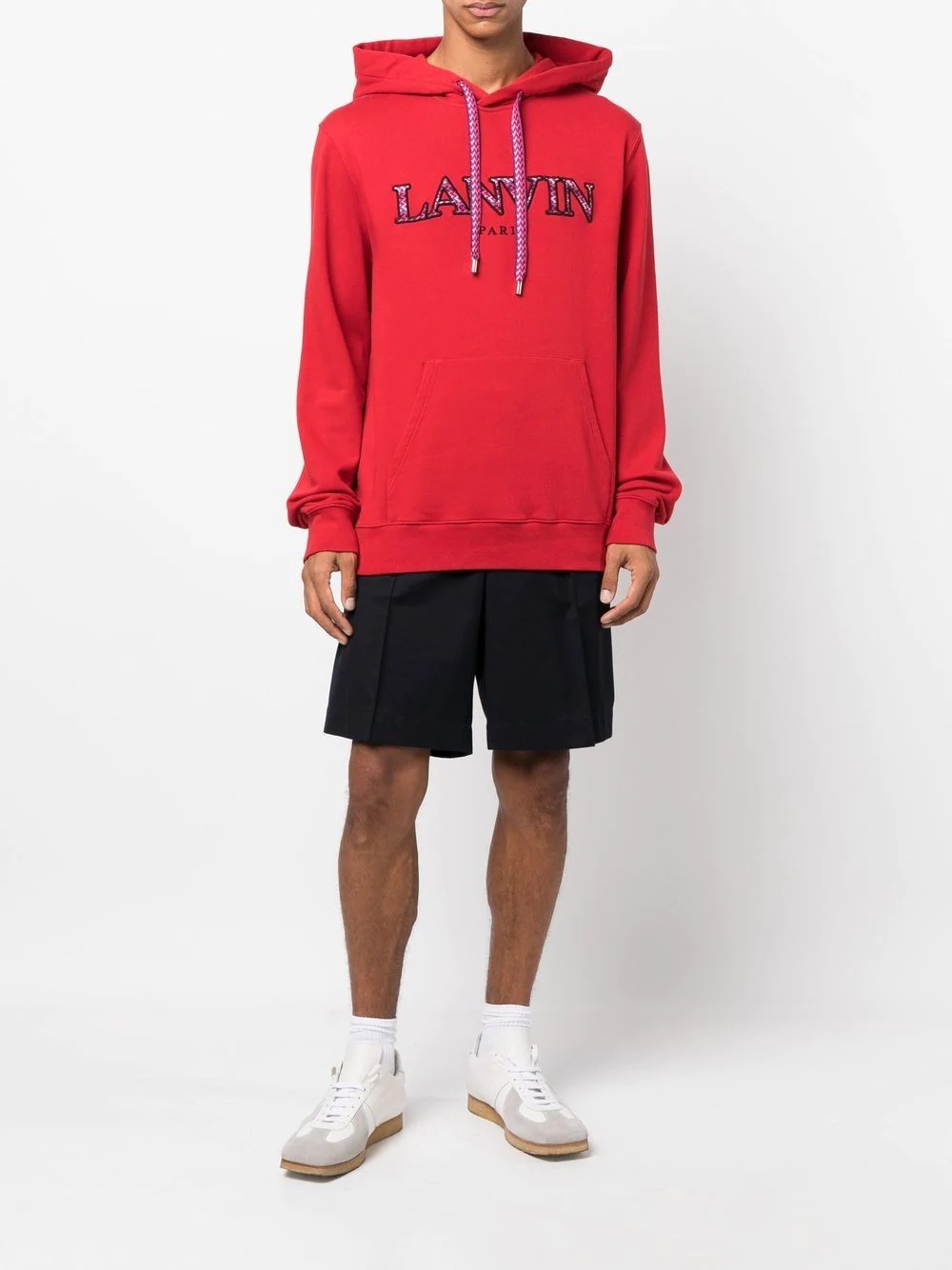 logo print cotton-jersey hoodie - 2