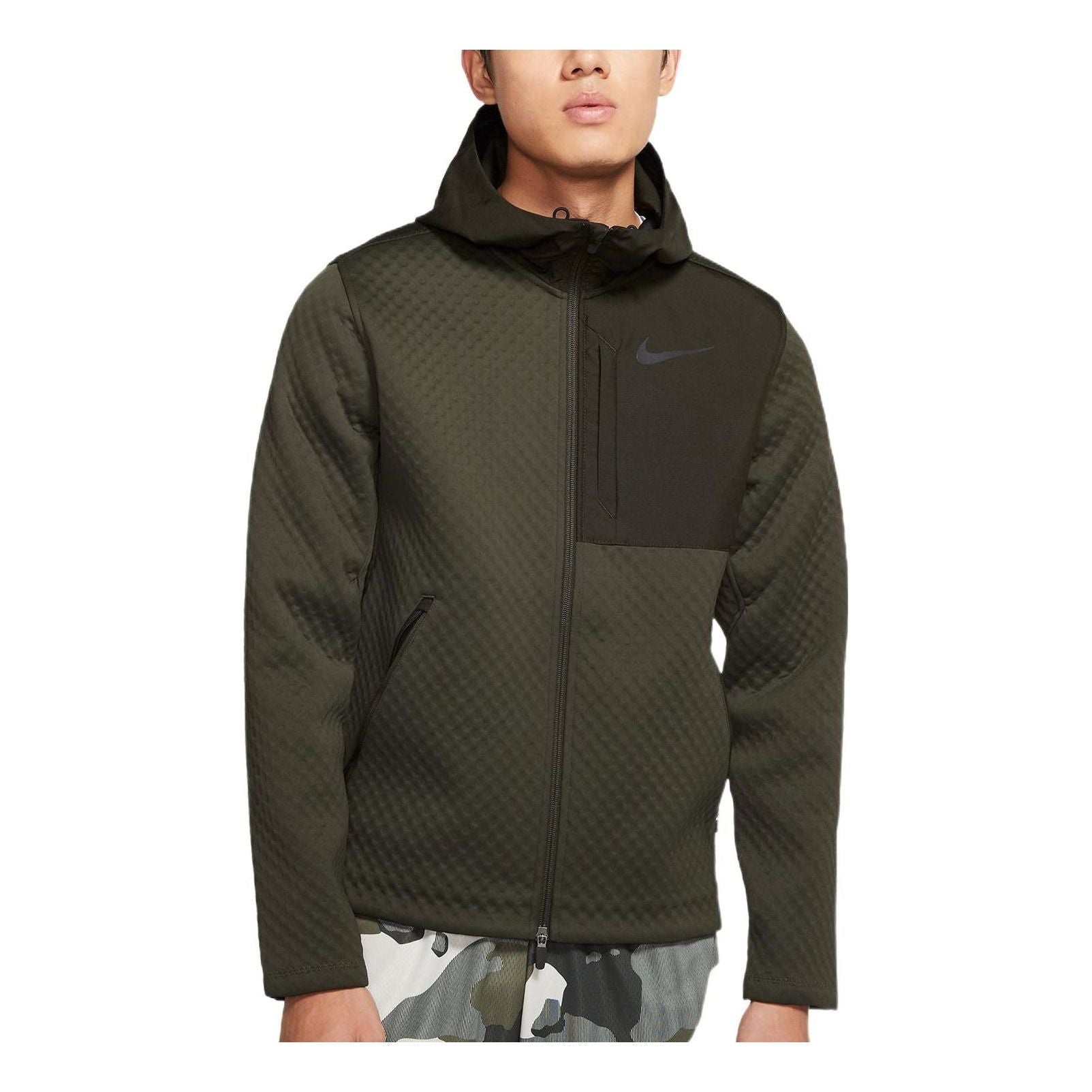 Nike padded hooded logo jacket 'Olive' BV3999-355 - 1