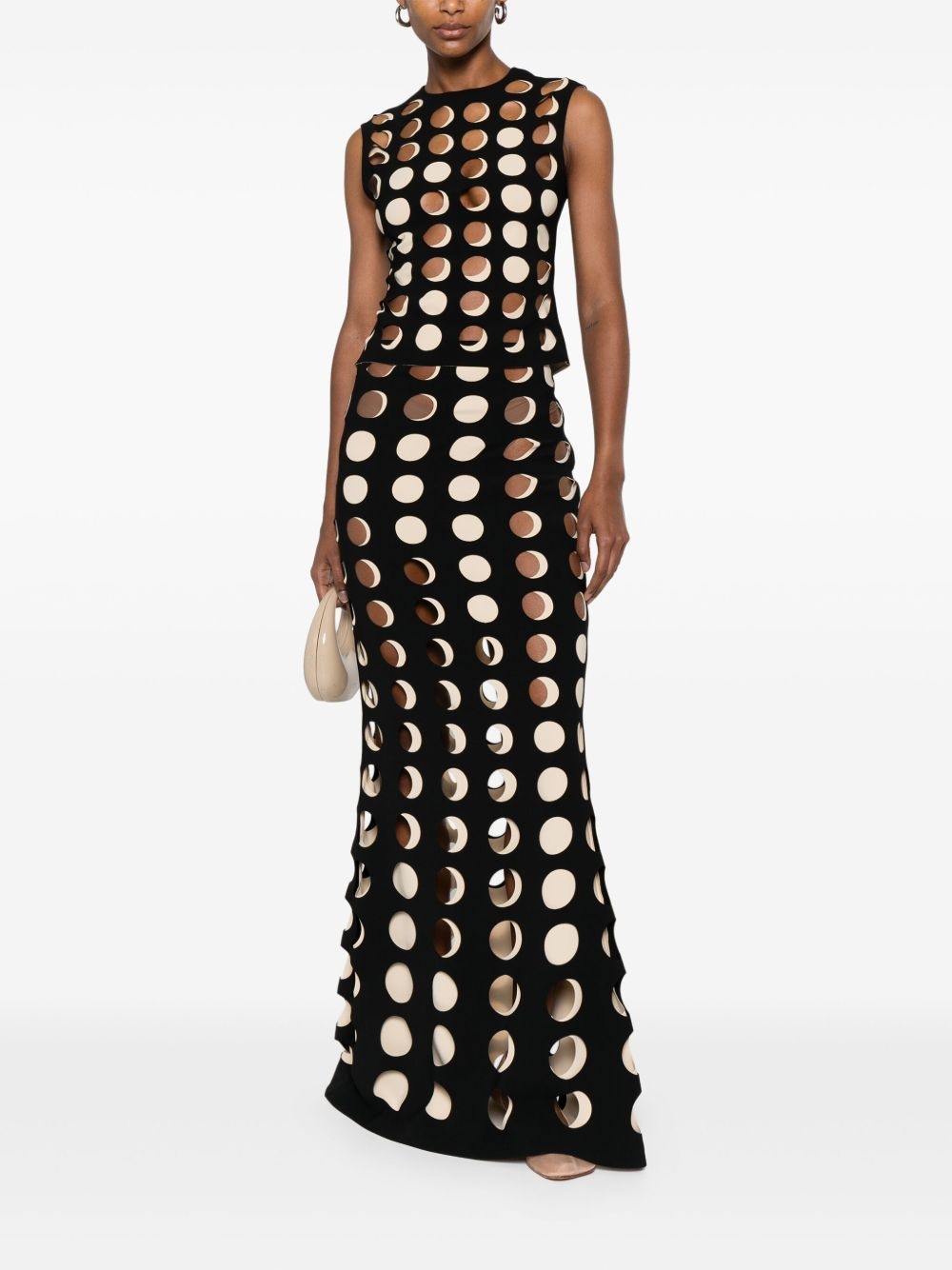 Layered-holes maxi skirt - 2