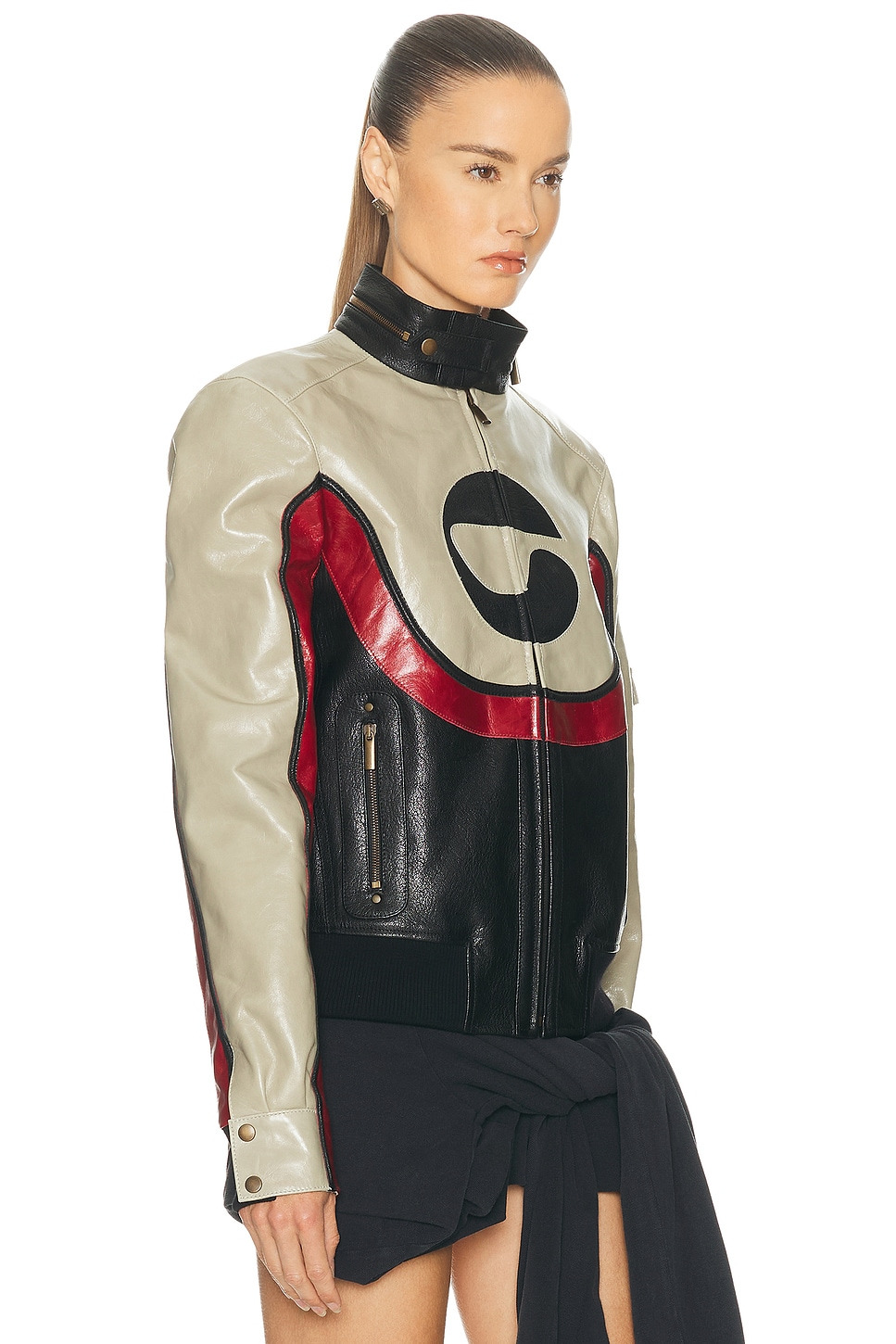 C Logo Leather Jacket - 2