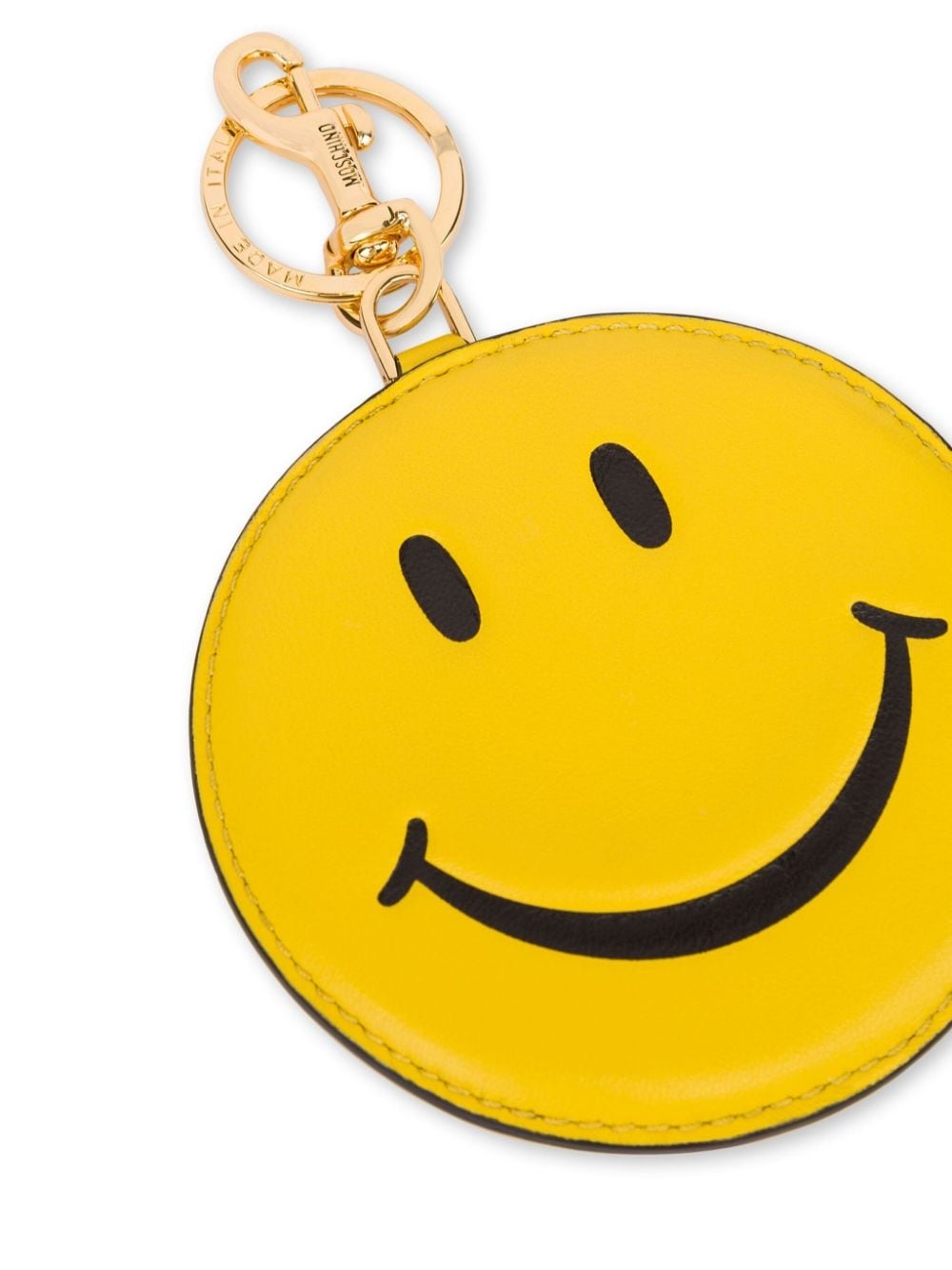 smiley-face leather keychain - 3