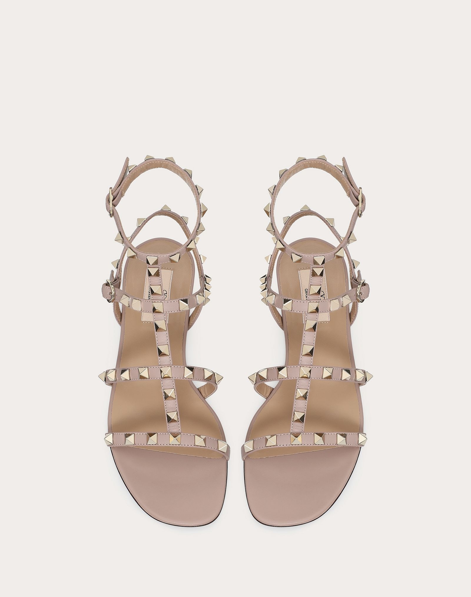 Rockstud Flat Calfskin Sandal with Straps - 4