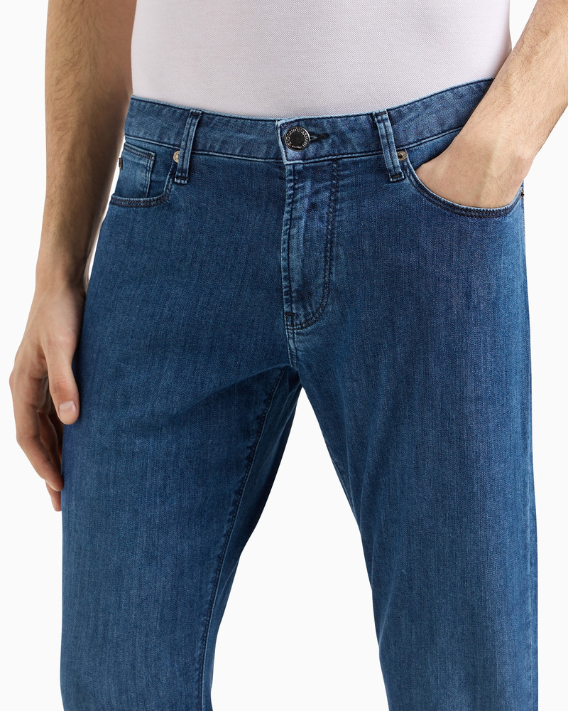 J06 WORN-EFFECT WASH, SLIM-FIT, 8 OZ DENIM JEANS 5