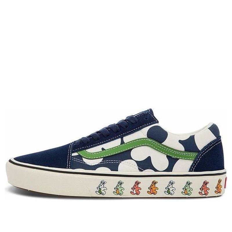 Vans Old Skool Casual Skate Shoes Unisex Blue White Flower Printing 'Blue White Green' VN0A5DYCB1U - 1