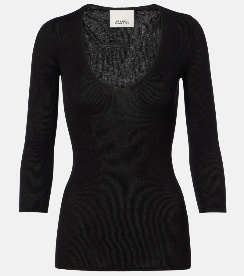 Felicia knitted cotton-blend top 1