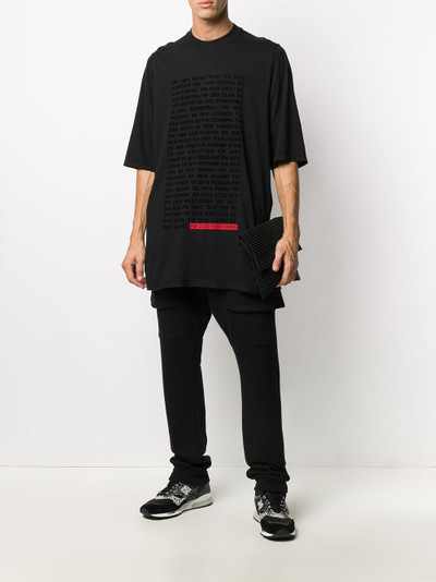 Rick Owens DRKSHDW text print oversized T-shirt outlook