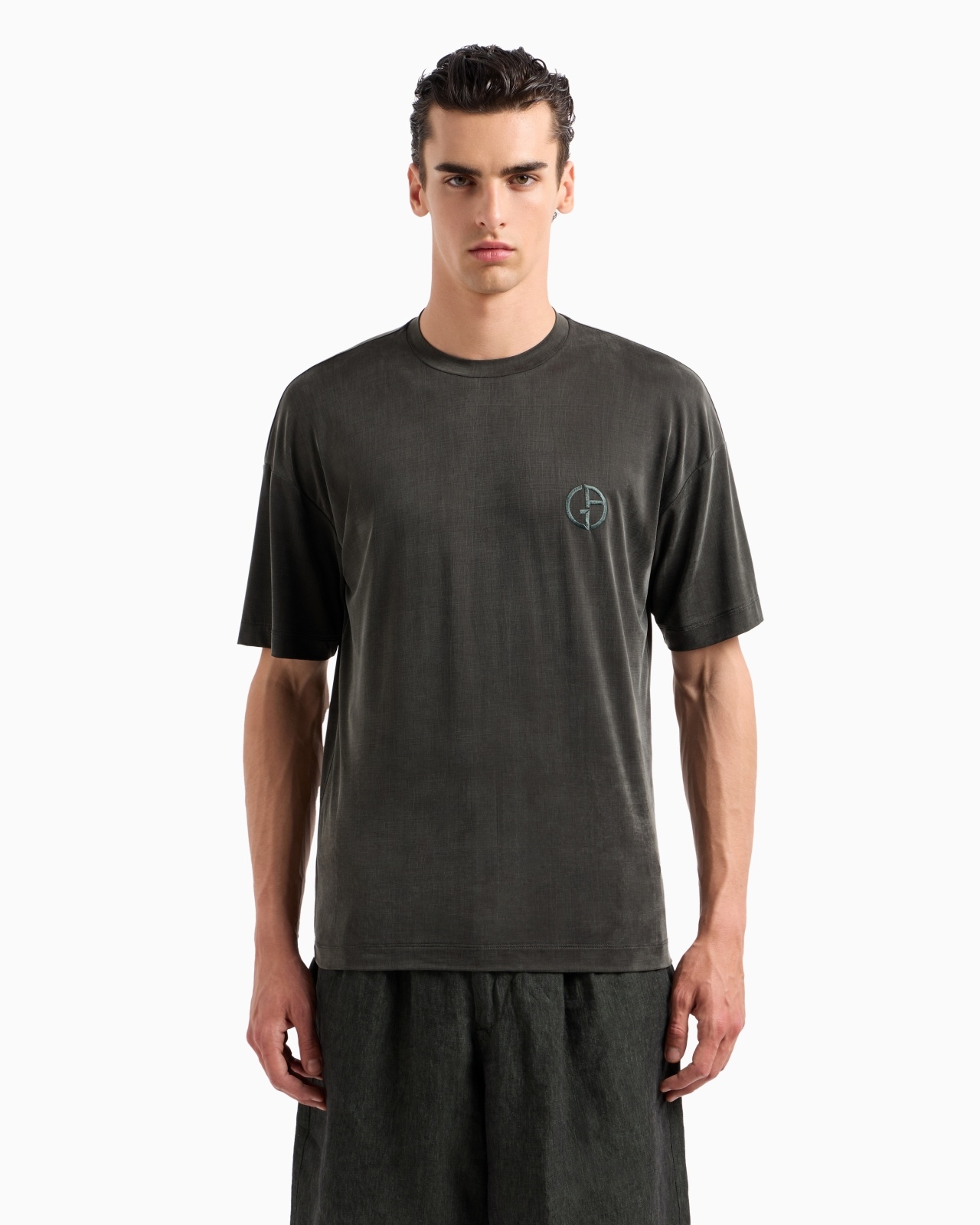 STRETCH CUPRO OVERSIZED CREW-NECK T-SHIRT - 2