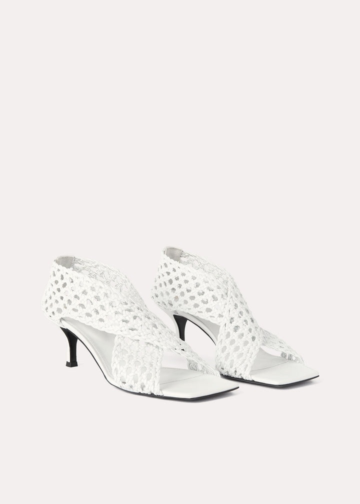 The Leather Crochet Sandal white - 4