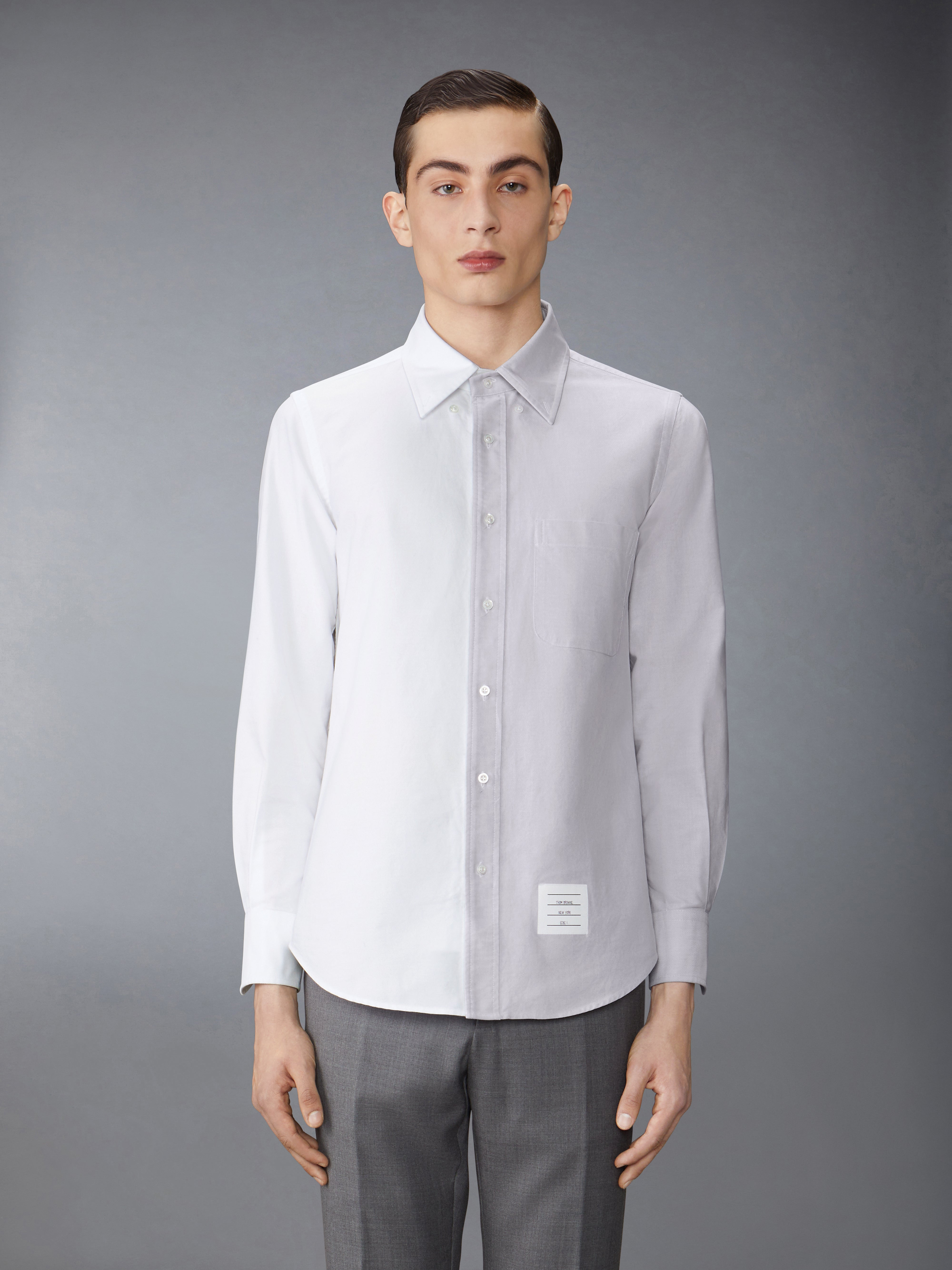 colour-block cotton shirt - 3