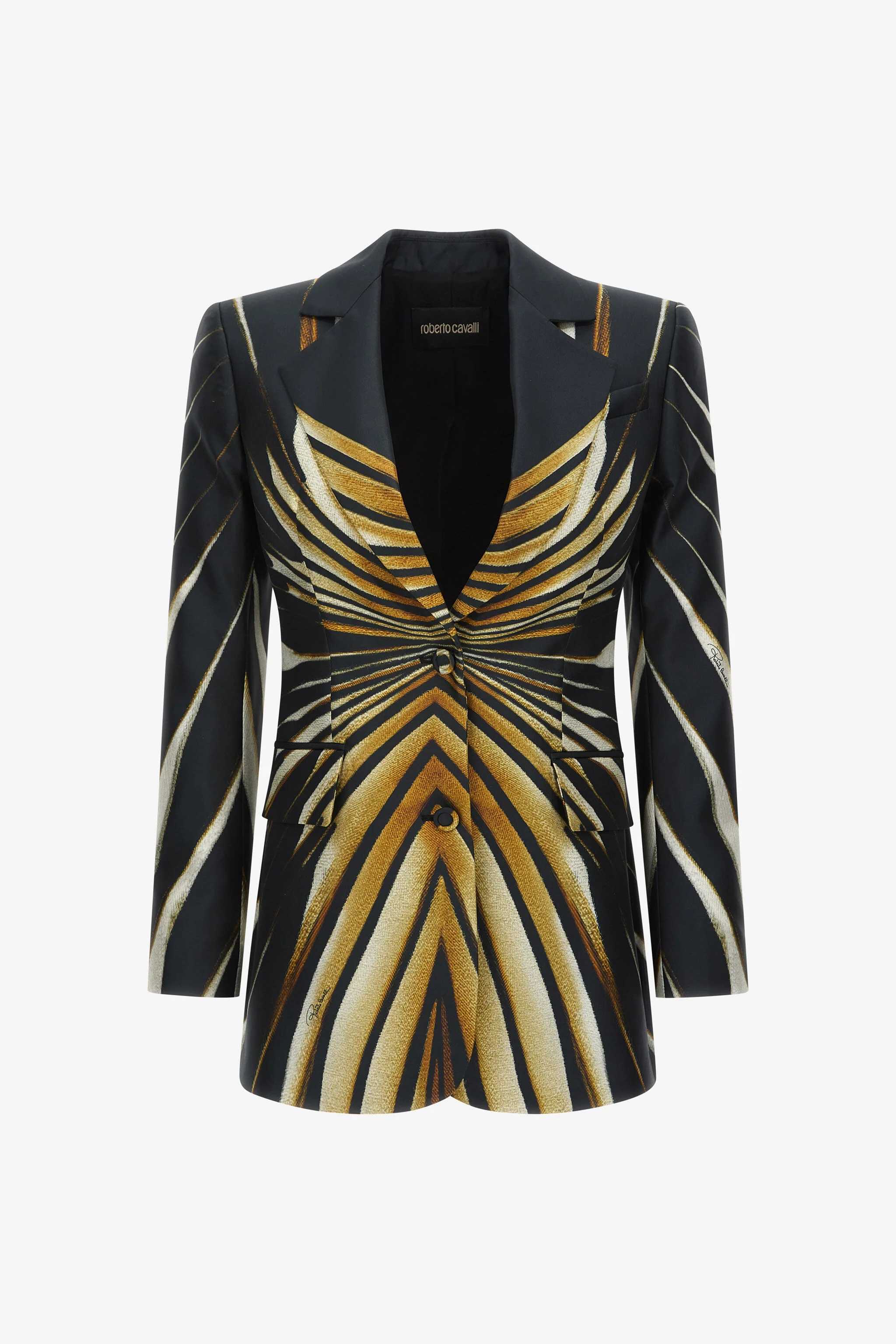 Single-breasted blazer with Ray of Gold print - 1