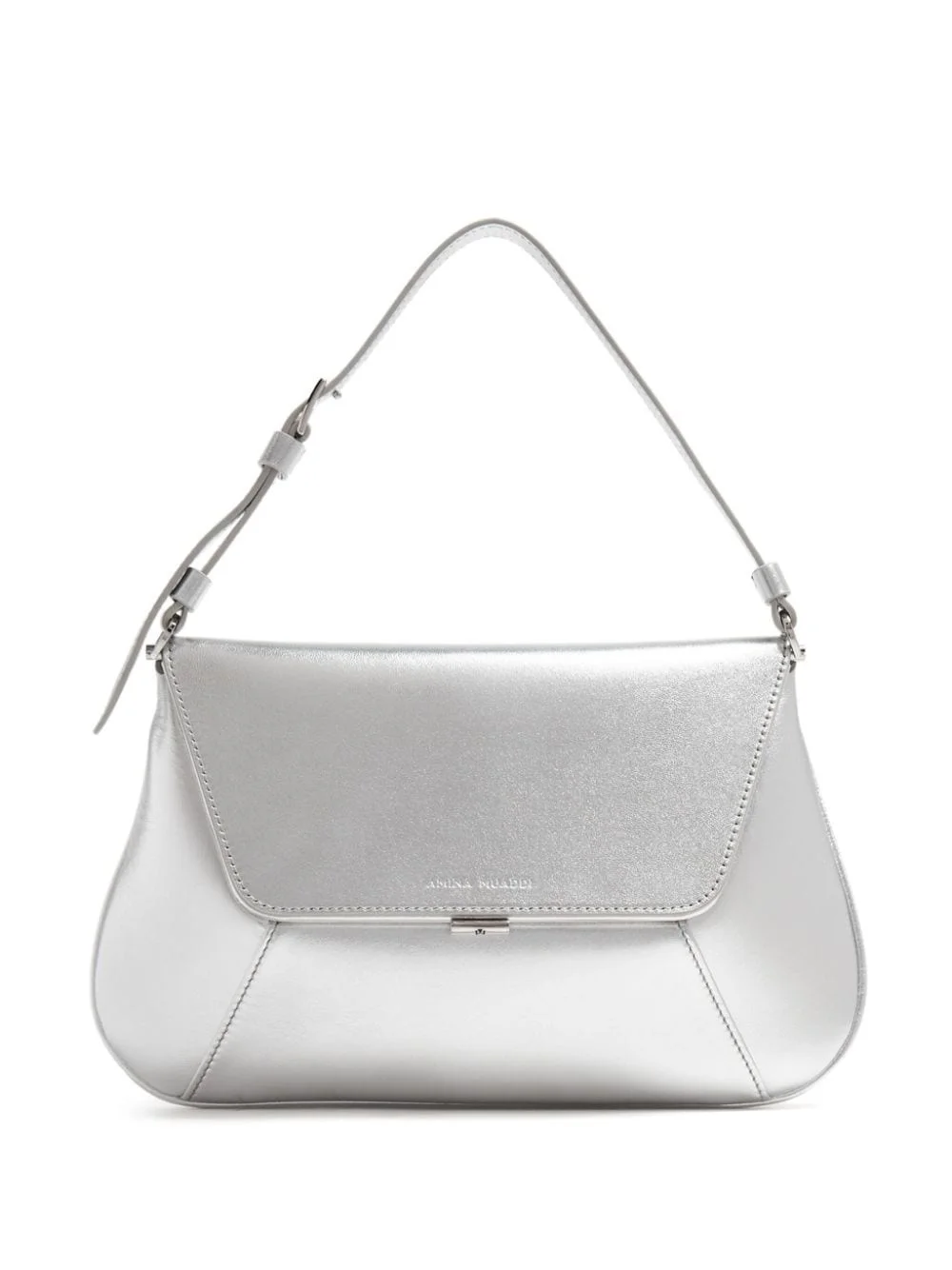 Ami metallic-effect leather bag - 1