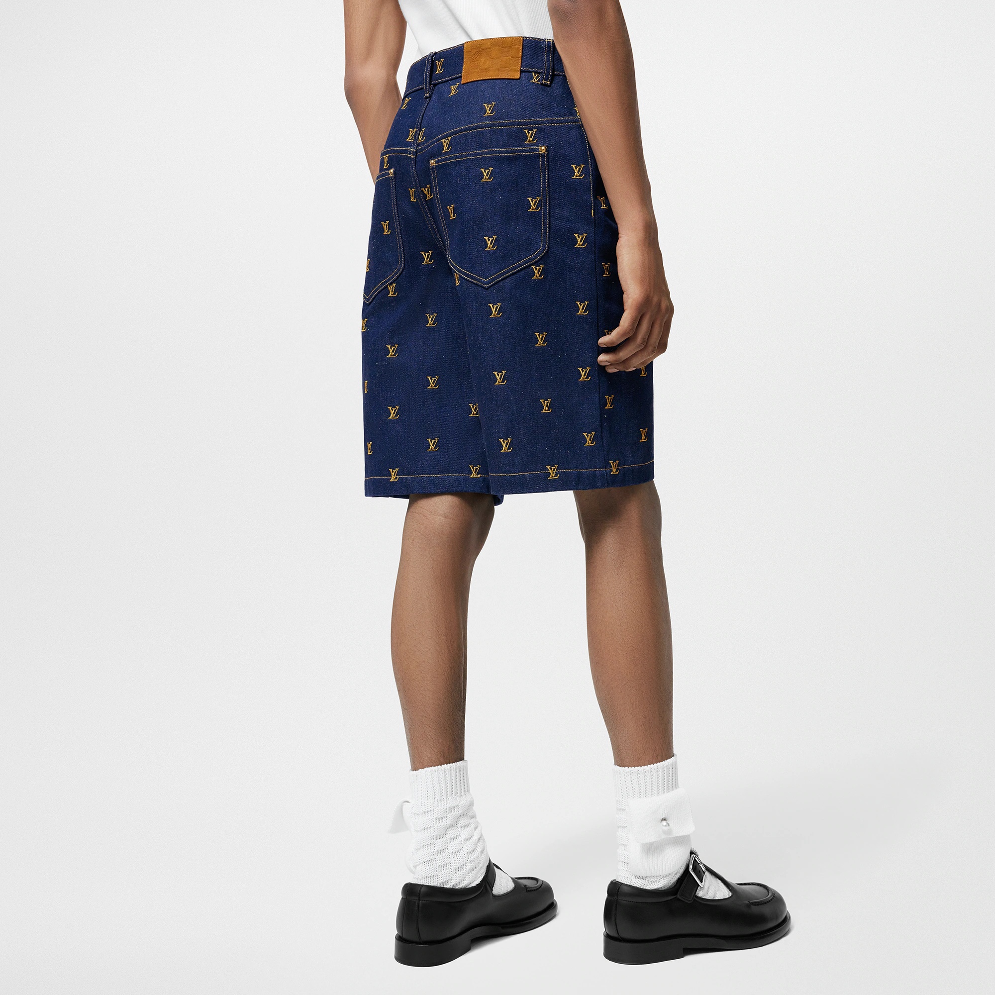 Embroidered Signature Denim Shorts - 5