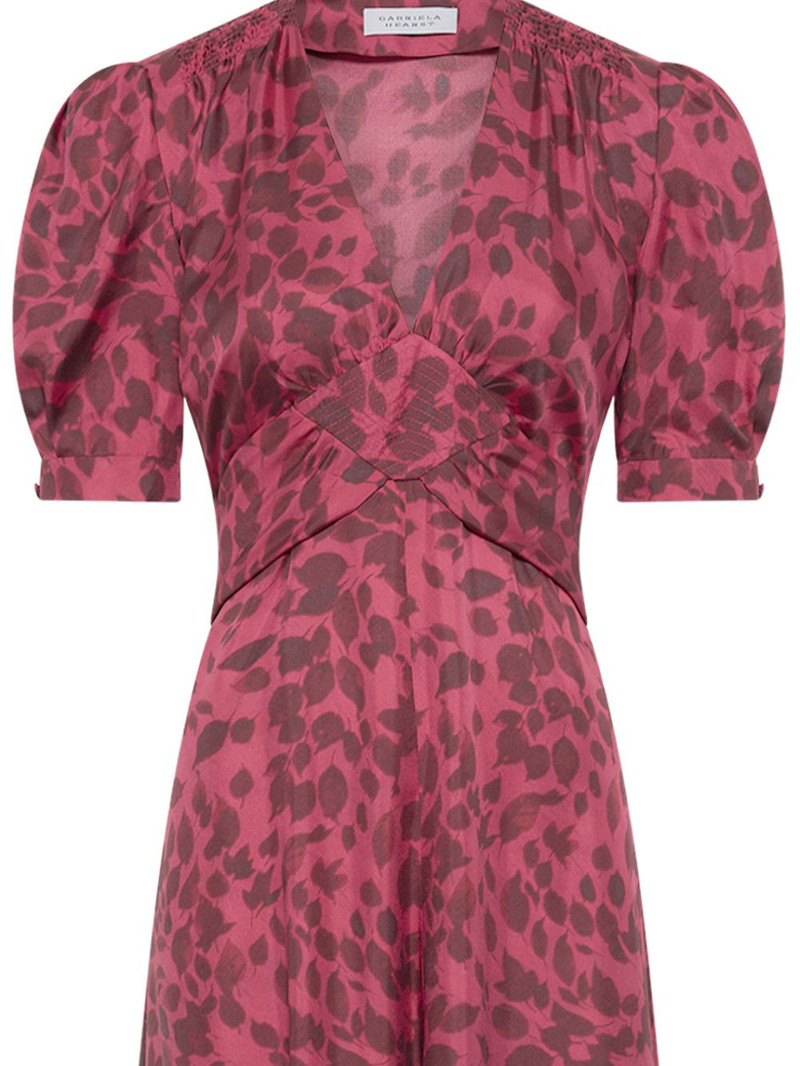 GABRIELA HEARST Larkin puffed-sleeves floral midi dress outlook