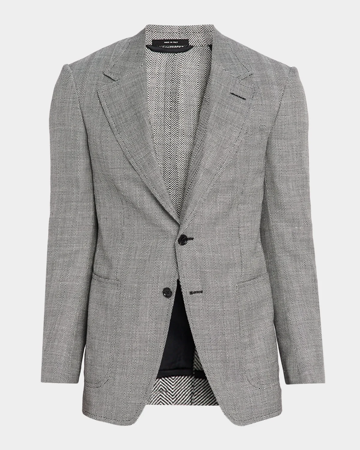 Men's Shelton Wool and Linen Chevron Sport Coat - 1
