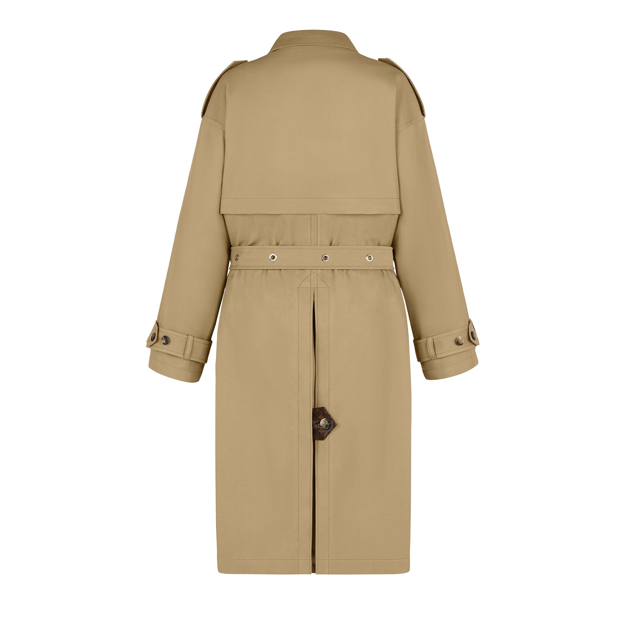 Classic Double-Breasted Trench Coat with Patch Pockets - 3