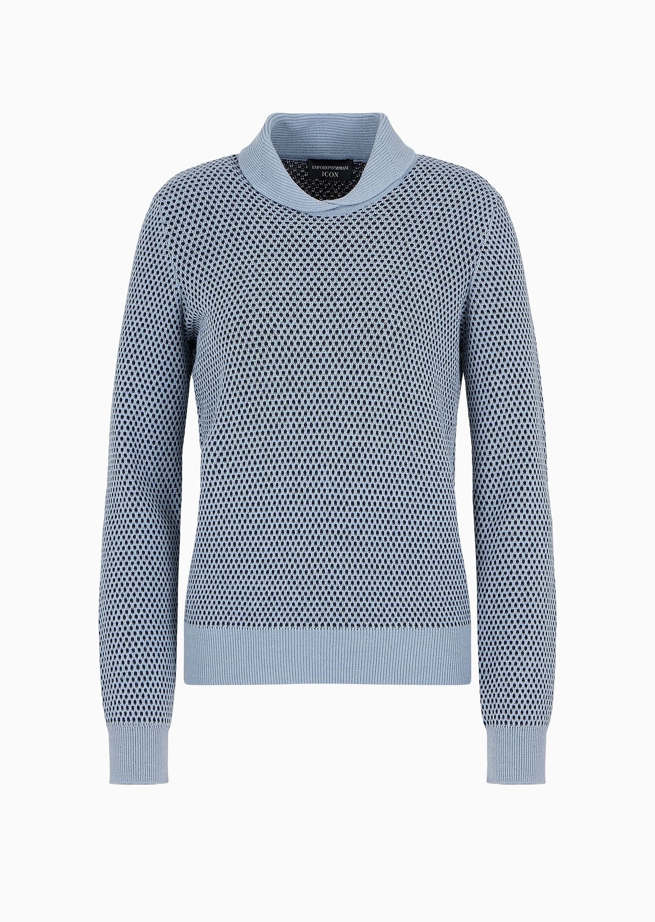 Icon two-tone jumper with a jacquard op-art motif - 1