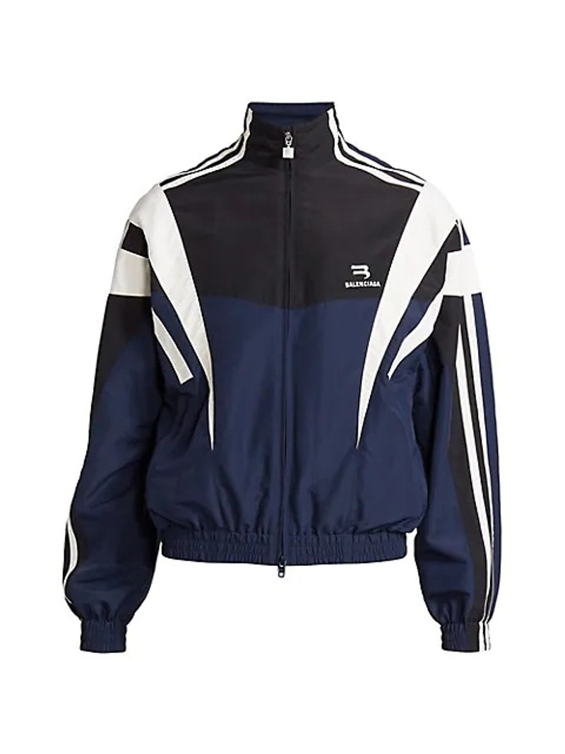 striped logo track jacket - 1