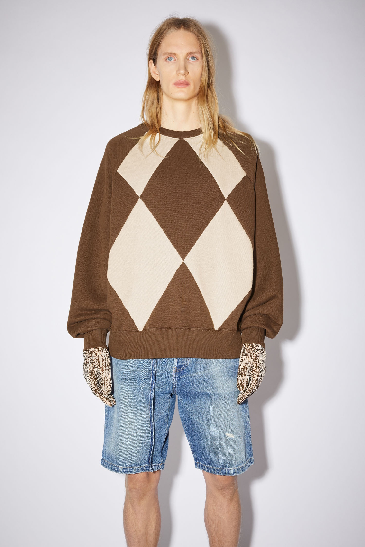 Argyle sweatshirt - Chocolate brown - 2