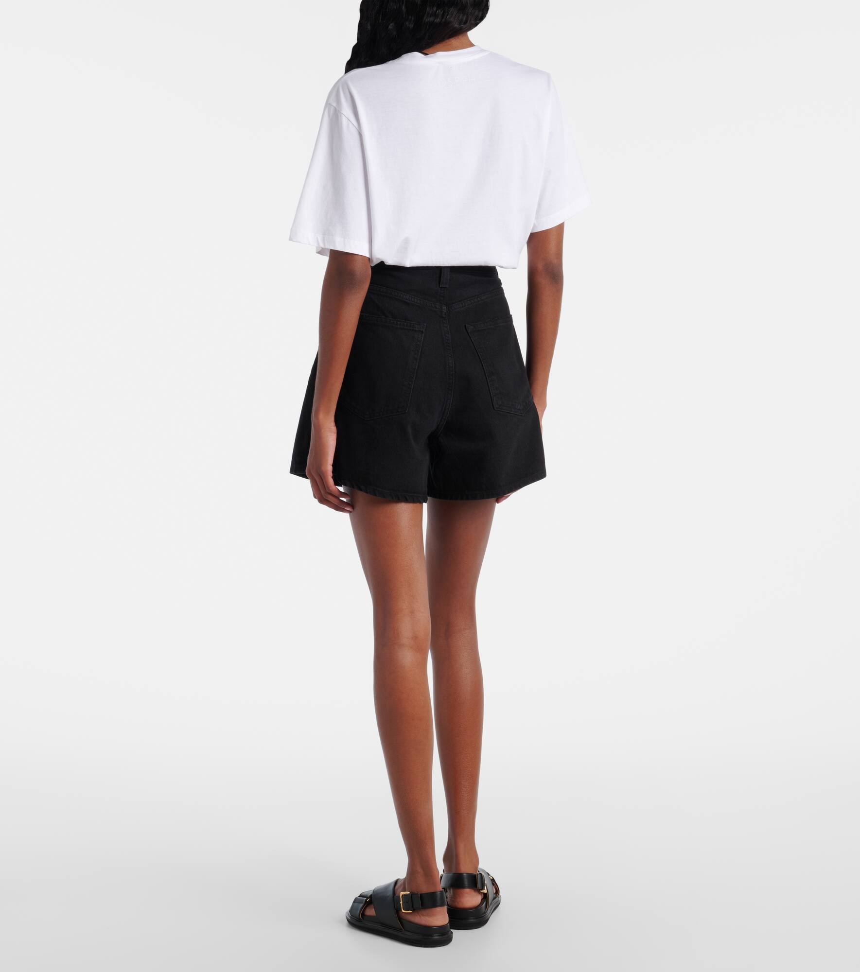 Rhoda pleated high-rise denim shorts - 3