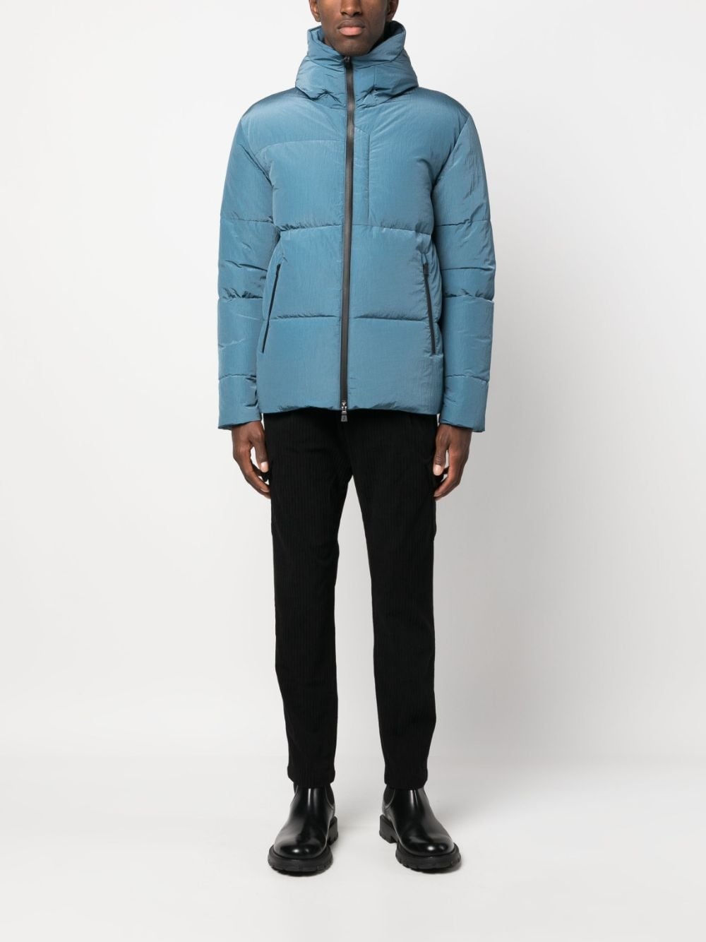 padded zip-up hooded jacket - 2