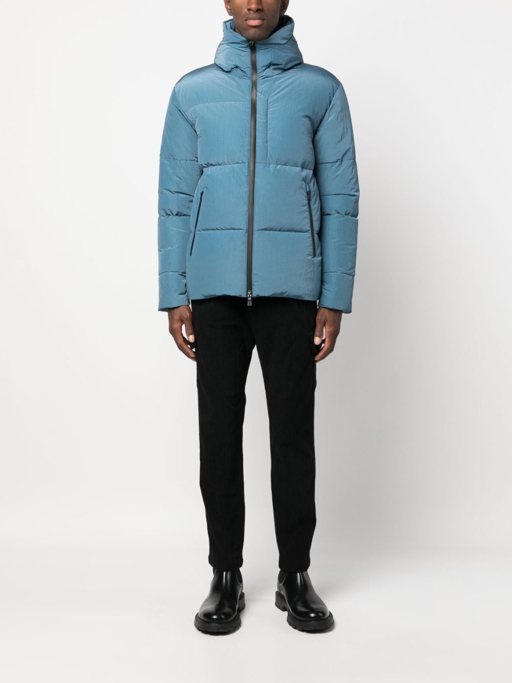 Herno quilted hooded jacket - Blue