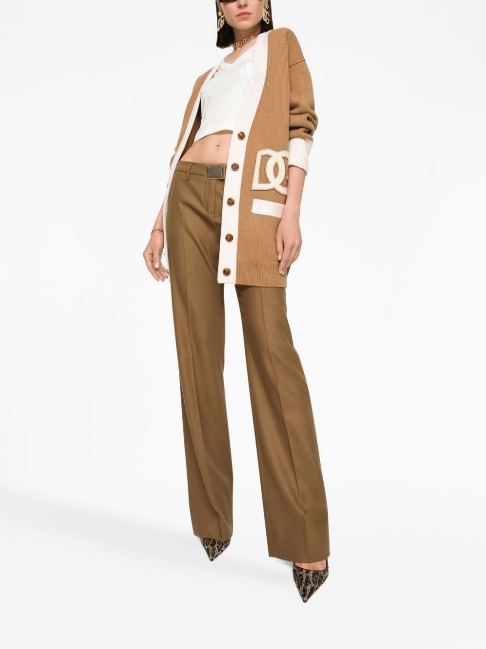 logo-plaque straight-leg trousers - 3
